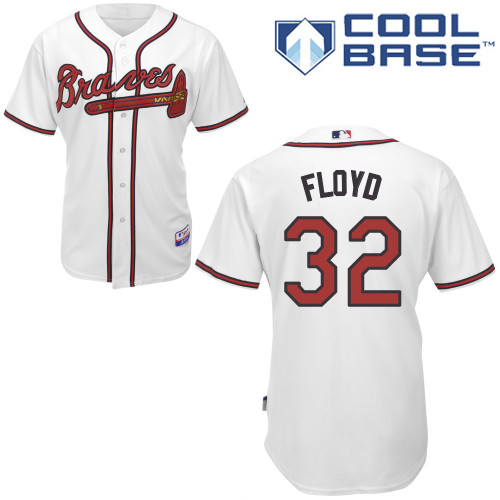 Gavin Floyd #32 MLB Jersey-Atlanta Braves Men's Authentic Home White Cool Base Baseball Jersey